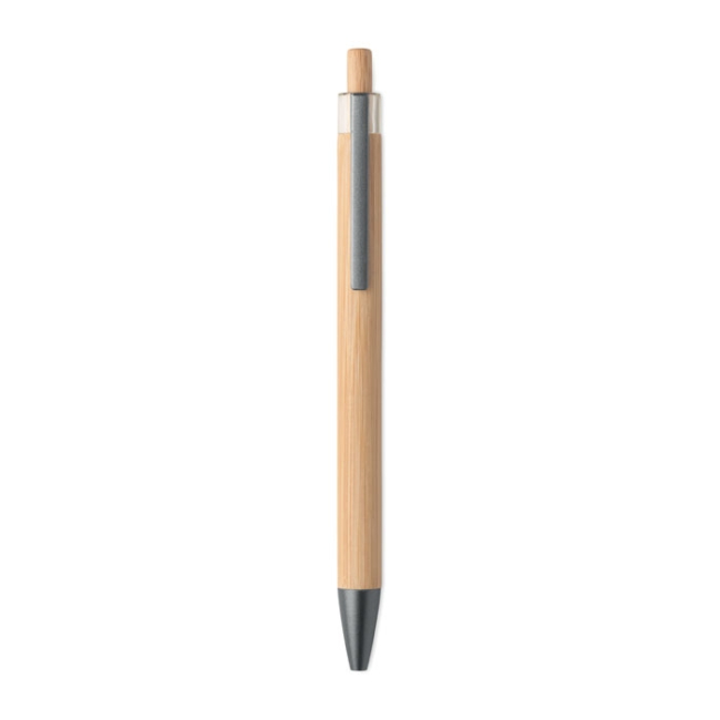 Push button bamboo pen