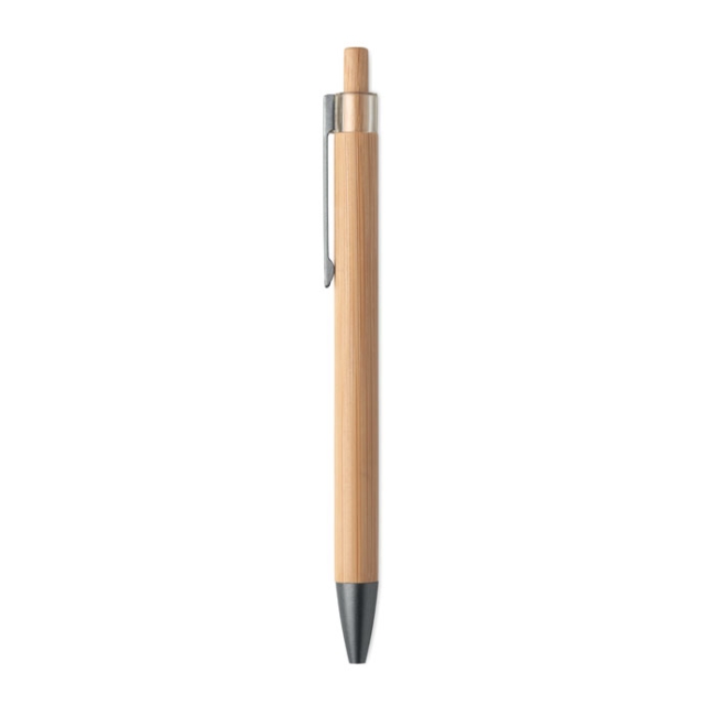 Push button bamboo pen