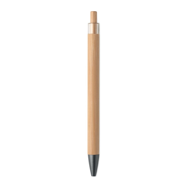 Push button bamboo pen