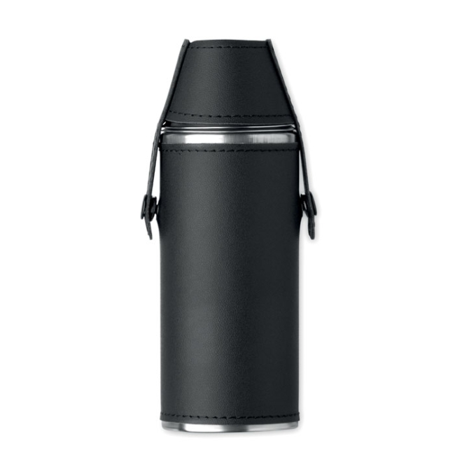 Hip flask with shot cups