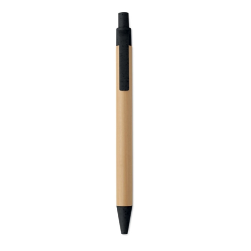 Push button ball pen in bamboo