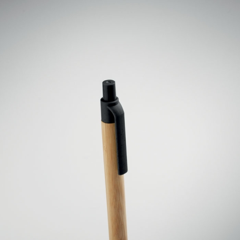 Push button ball pen in bamboo