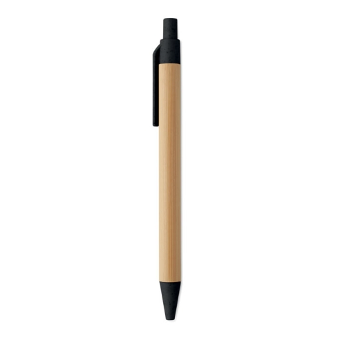 Push button ball pen in bamboo