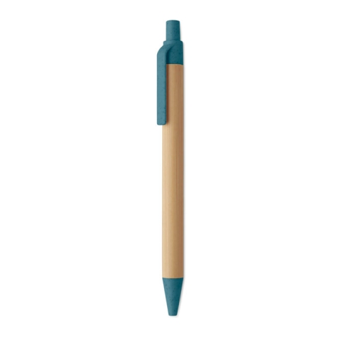 Push button ball pen in bamboo