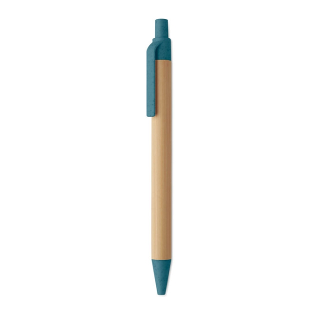 Push button ball pen in bamboo