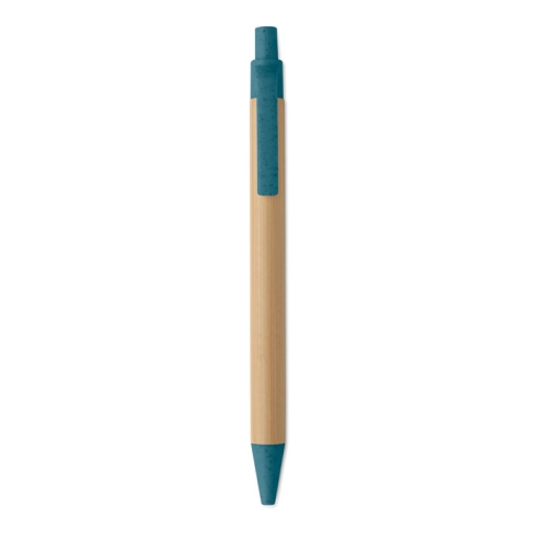 Push button ball pen in bamboo