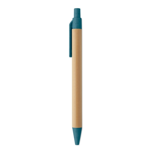 Push button ball pen in bamboo
