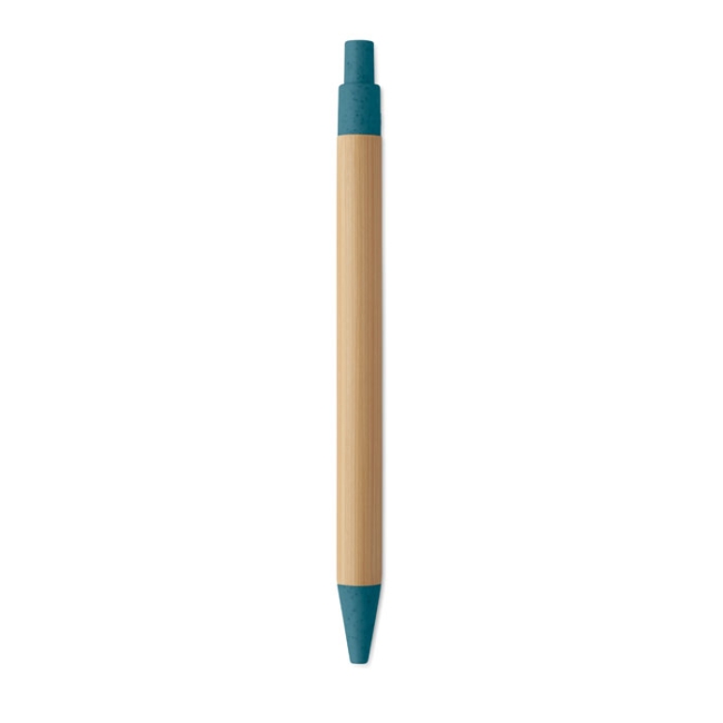Push button ball pen in bamboo