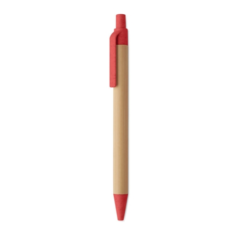 Push button ball pen in bamboo