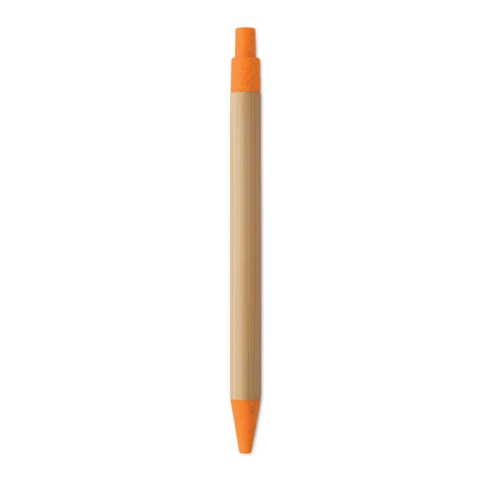Push button ball pen in bamboo