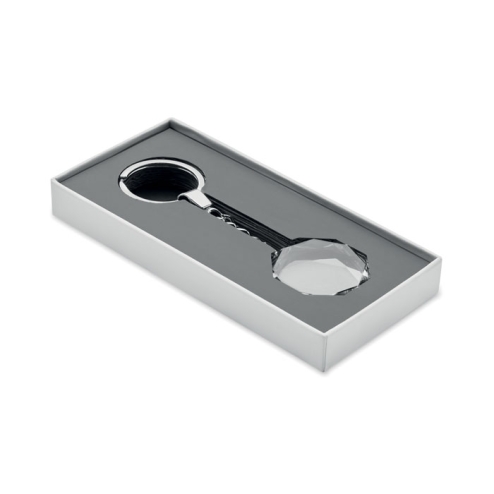 Glass round award key ring