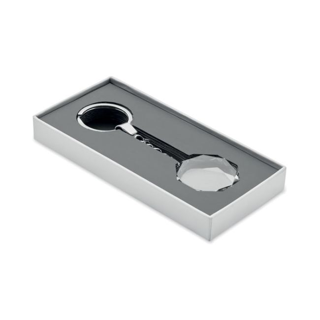 Glass round award key ring